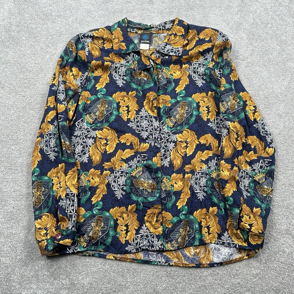 VTG Panther Women's Blouse &‎ Skirt Set Size 14 Made USA Floral